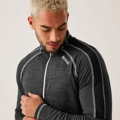Men's Hepley Half Zip Lightweight Fleece | Ash Black