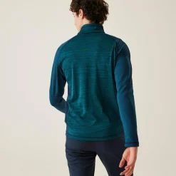Men's Hepley Half Zip Lightweight Fleece | Moroccan Blue Marl Moonlight Denim