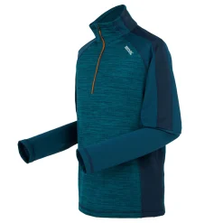 Men's Hepley Half Zip Lightweight Fleece | Moroccan Blue Marl Moonlight Denim