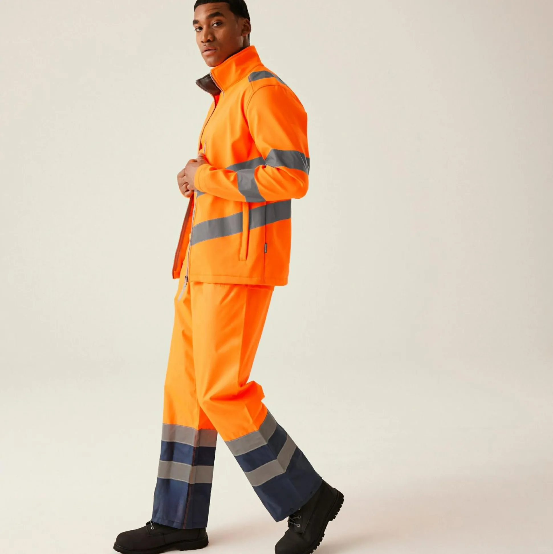 Men's Hi-Vis Pro Contract Ablaze 2 Layer Softshell Jacket | Orange