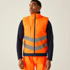 Men's Hi-Vis Pro Insulated Reflective Bodywarmer | Orange Navy