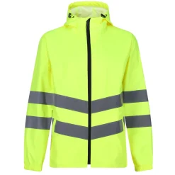 Men's Hi-Vis Pro Waterproof Reflective Packaway Work Jacket | Yellow