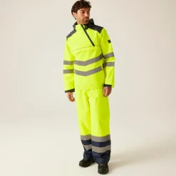 Men's Hi-Vis Waterproof Insulated Reflective Overhead Bomber Jacket | Yellow Grey