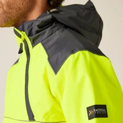 Men's Hi-Vis Waterproof Insulated Reflective Overhead Bomber Jacket | Yellow Grey