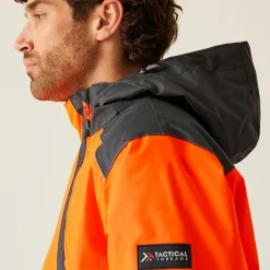 Men's Hi-Vis Waterproof Insulated Reflective Overhead Bomber Jacket | Orange Grey