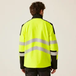 Men's Hi-Vis X PRO 3 Layer Softshell Jacket - Class 2 | Black Yellow