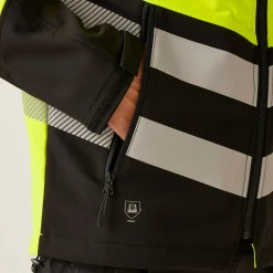 Men's Hi-Vis X PRO 3 Layer Softshell Jacket - Class 2 | Black Yellow