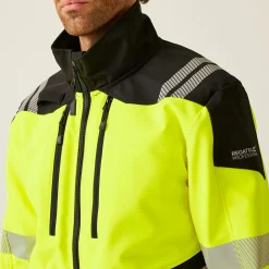 Men's Hi-Vis X PRO 3 Layer Softshell Jacket - Class 2 | Black Yellow