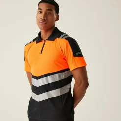 Men's Hi-Vis X-Pro Polo - Class 1 | Black Orange