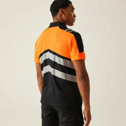 Men's Hi-Vis X-Pro Polo - Class 1 | Black Orange