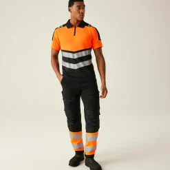 Men's Hi-Vis X-Pro Polo - Class 1 | Black Orange