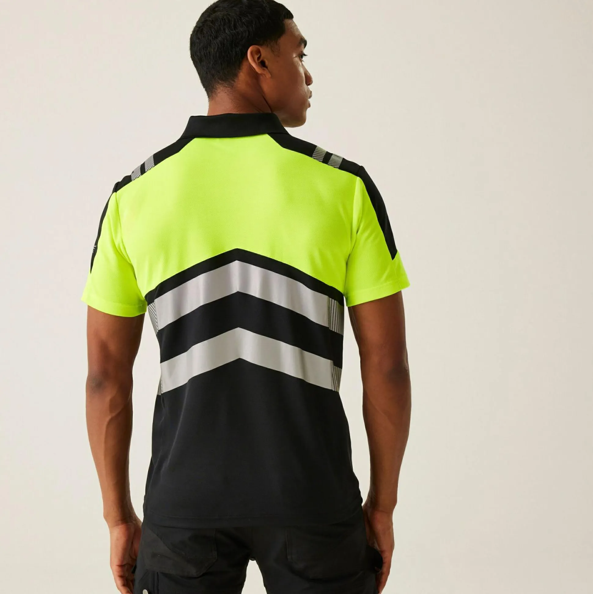 Men's Hi-Vis X-Pro Polo - Class 1 | Black Yellow