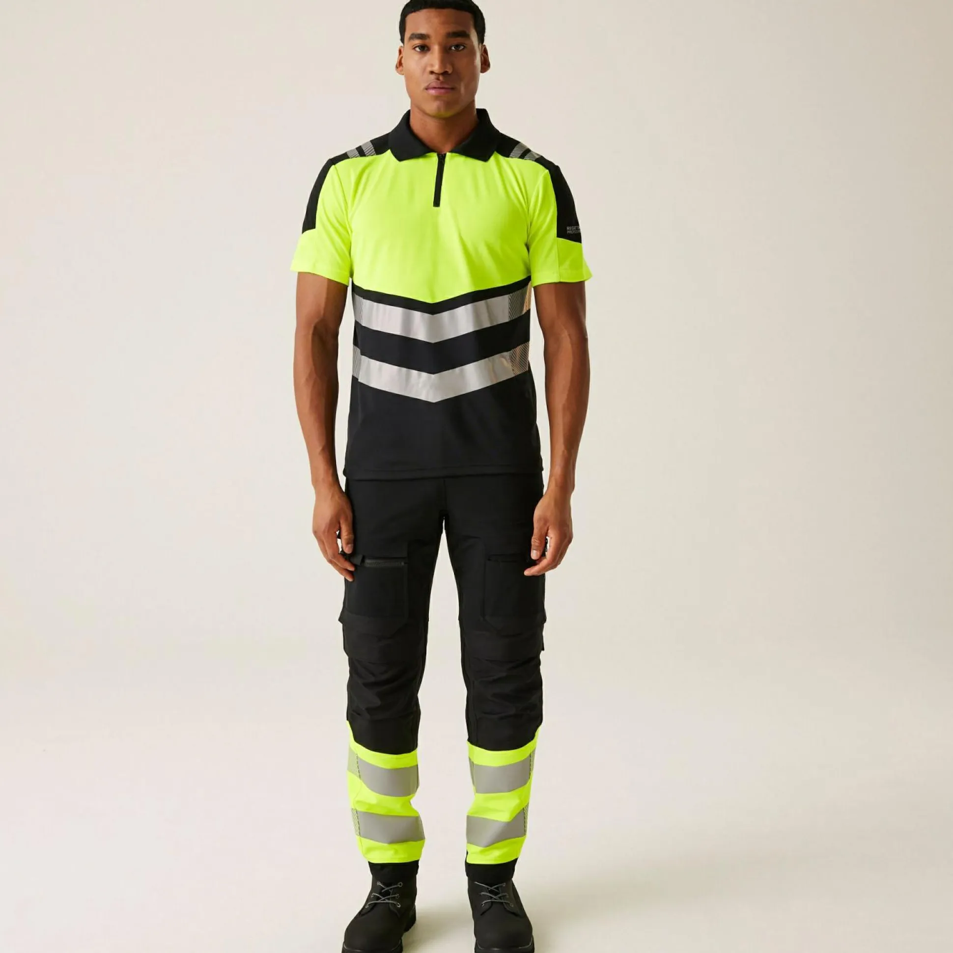 Men's Hi-Vis X-Pro Polo - Class 1 | Black Yellow