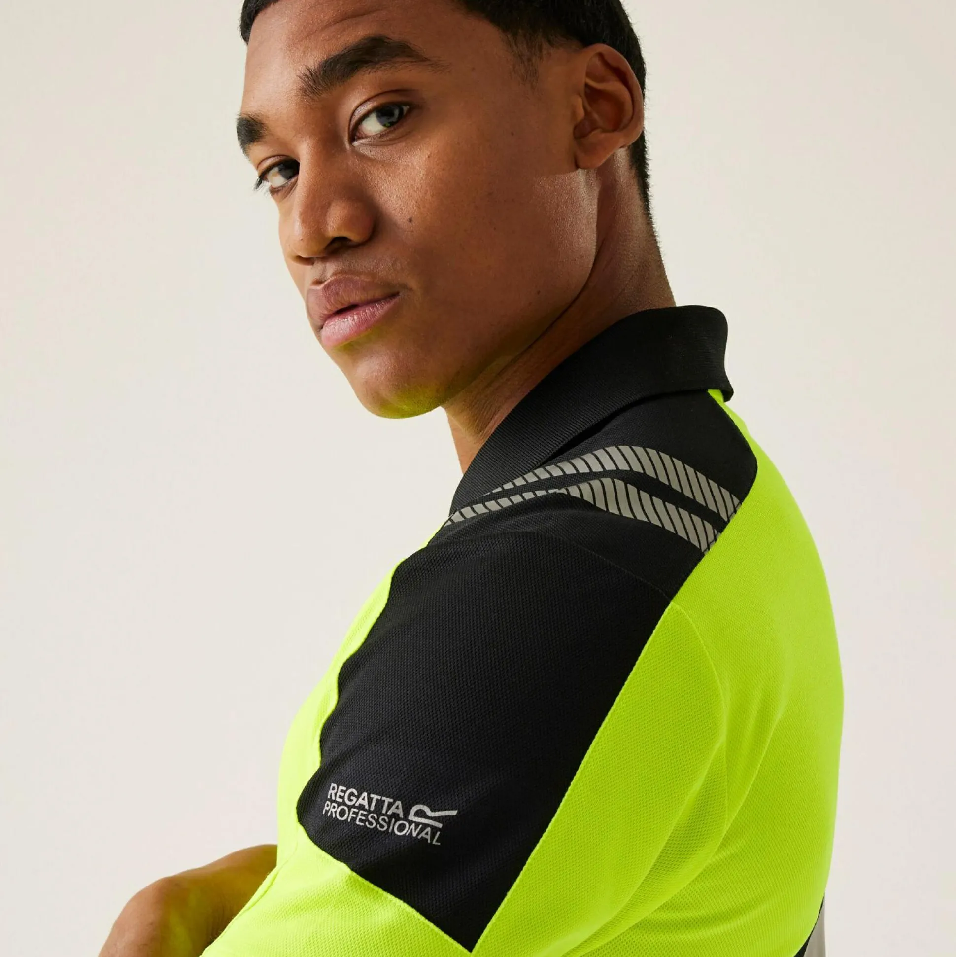 Men's Hi-Vis X-Pro Polo - Class 1 | Black Yellow