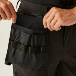 Men's Hi-Vis X-Pro Stretch Holster Trousers - Class 1 | Black Orange