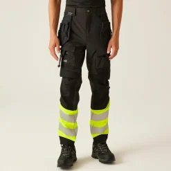 Men's Hi-Vis X-Pro Stretch Holster Trousers - Class 1 | Black Yellow