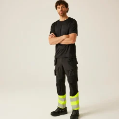 Men's Hi-Vis X-Pro Stretch Holster Trousers - Class 1 | Black Yellow