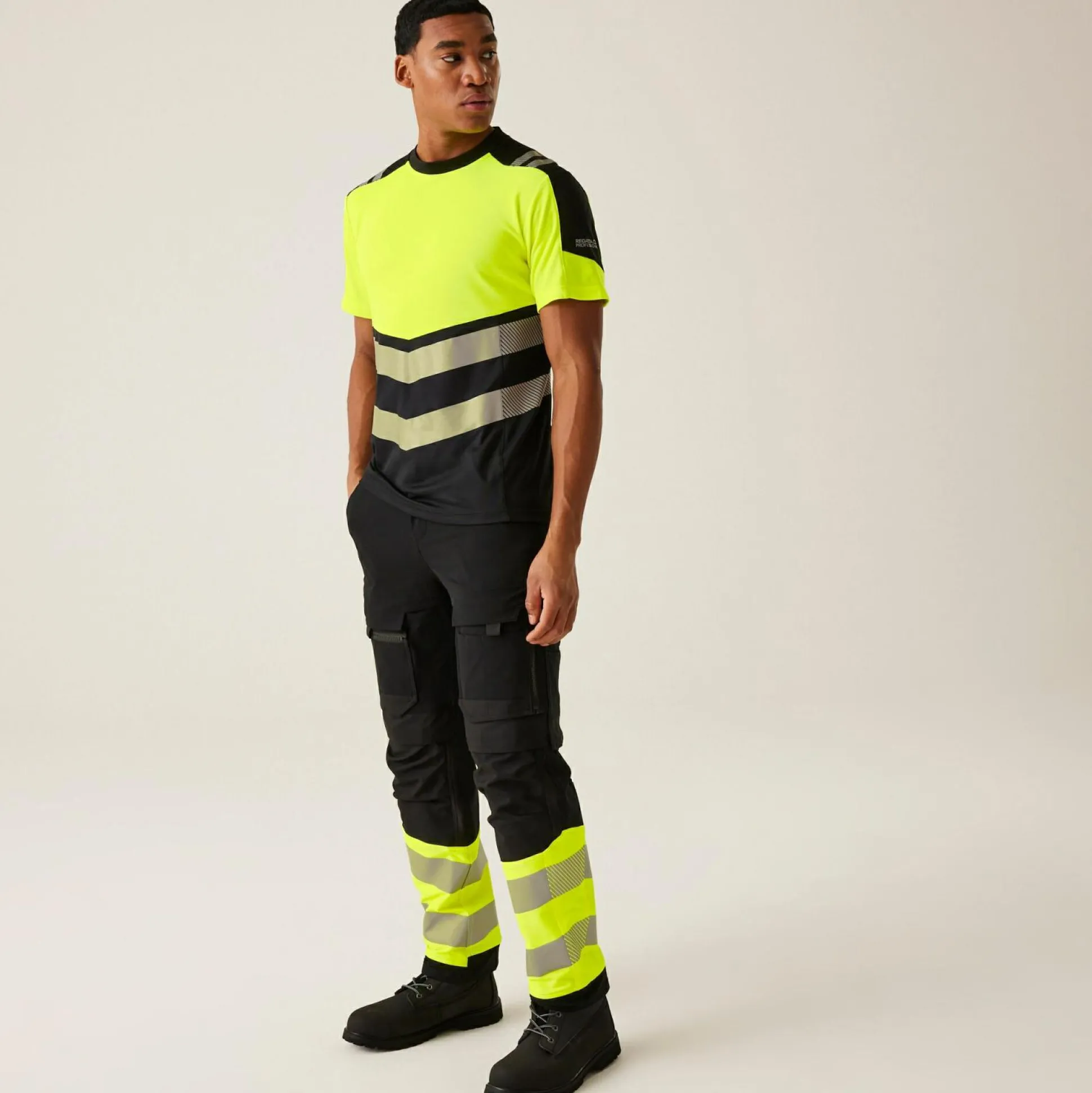 Men's Hi-Vis X-Pro T-shirt - Class 1 | Black Yellow