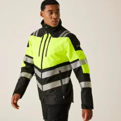 Men's Hi-VIS X-PRO Waterproof Shell Jacket - Class 2 | Black Yellow