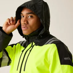 Men's Hi-VIS X-PRO Waterproof Shell Jacket - Class 2 | Black Yellow