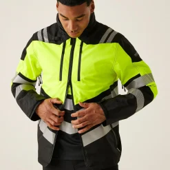 Men's Hi-VIS X-PRO Waterproof Shell Jacket - Class 2 | Black Yellow