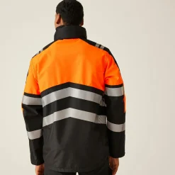 Men's Hi-VIS X-PRO Waterproof Shell Jacket - Class 2 | Black Orange