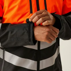 Men's Hi-VIS X-PRO Waterproof Shell Jacket - Class 2 | Black Orange