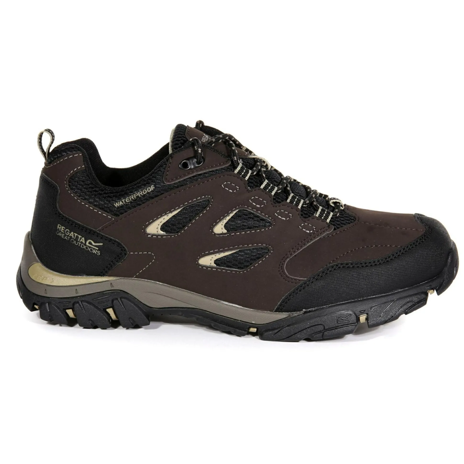 Men's Holcombe Waterproof Low Walking Shoes | Peat Gold Fawn