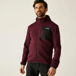 Men's Hooded Newhill Full Zip Fleece | Dark Maroon