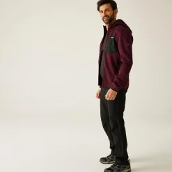 Men's Hooded Newhill Full Zip Fleece | Dark Maroon