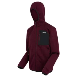 Men's Hooded Newhill Full Zip Fleece | Dark Maroon