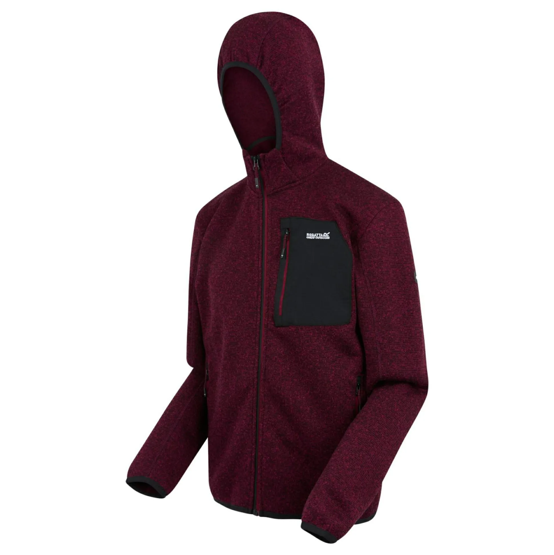 Men's Hooded Newhill Full Zip Fleece | Dark Maroon