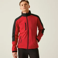 Men's Hydroforce 3 Layer Membrane Hooded Softshell Jacket | Classic Red Black