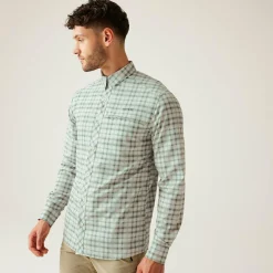 Men's Insect-Repellent Packaway Long Sleeve Shirt | Stone White Check