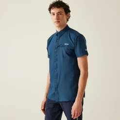 Men's Insect-Repellent Packaway Short Sleeve Shirt | Moonlight Denim