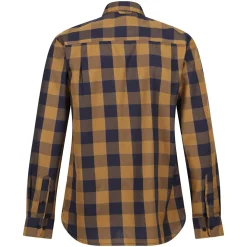 Men's Lance Long Sleeved Checked Shirt | Navy Umber Bold