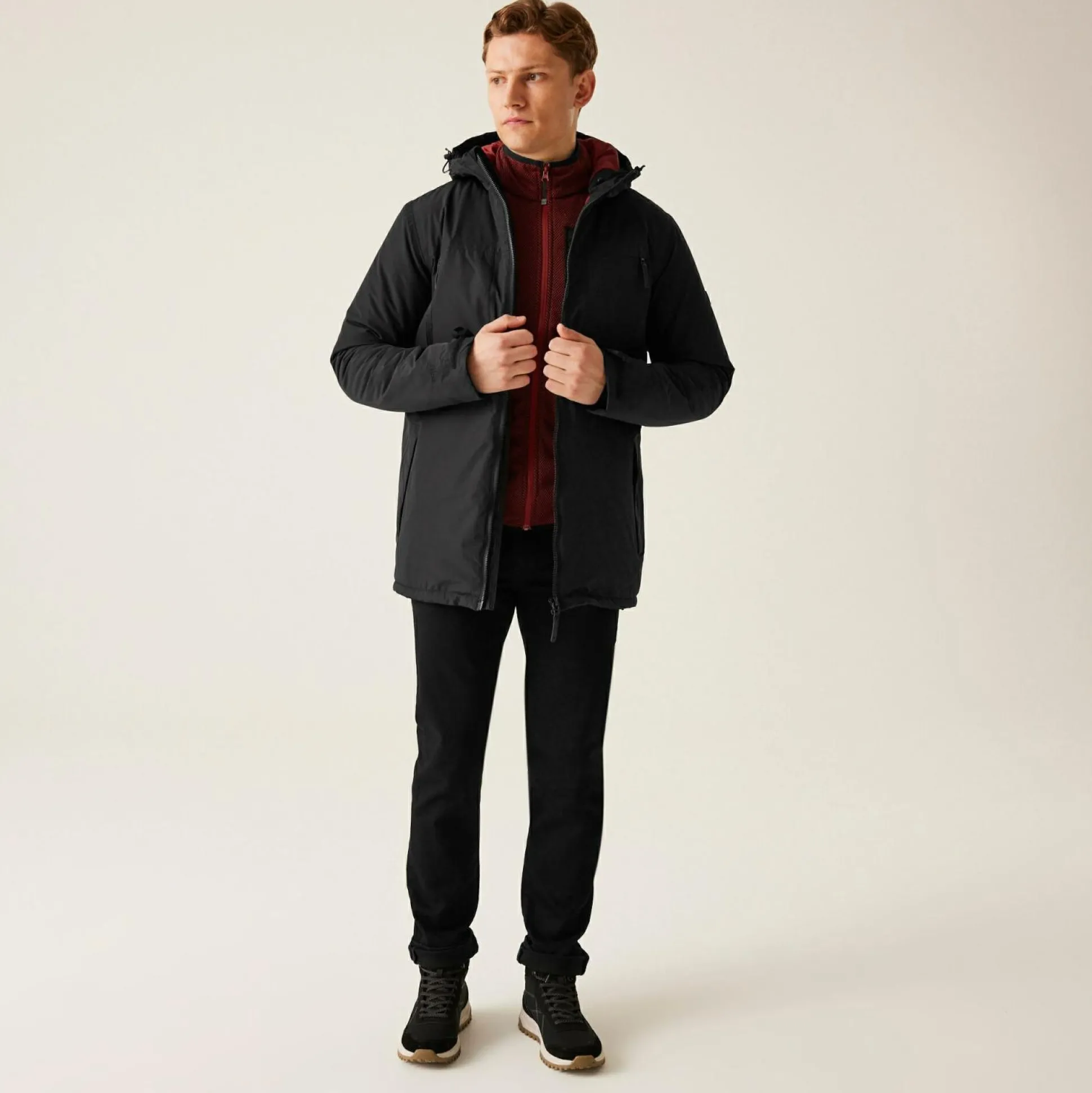 Men's Larrick Waterproof Insulated Jacket | Black Red Ochre