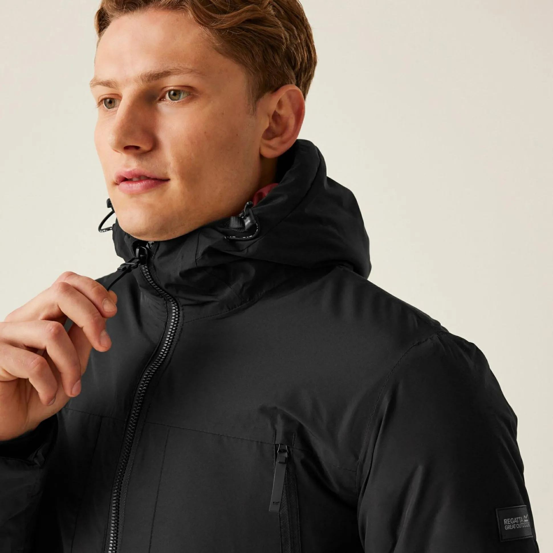 Men's Larrick Waterproof Insulated Jacket | Black Red Ochre