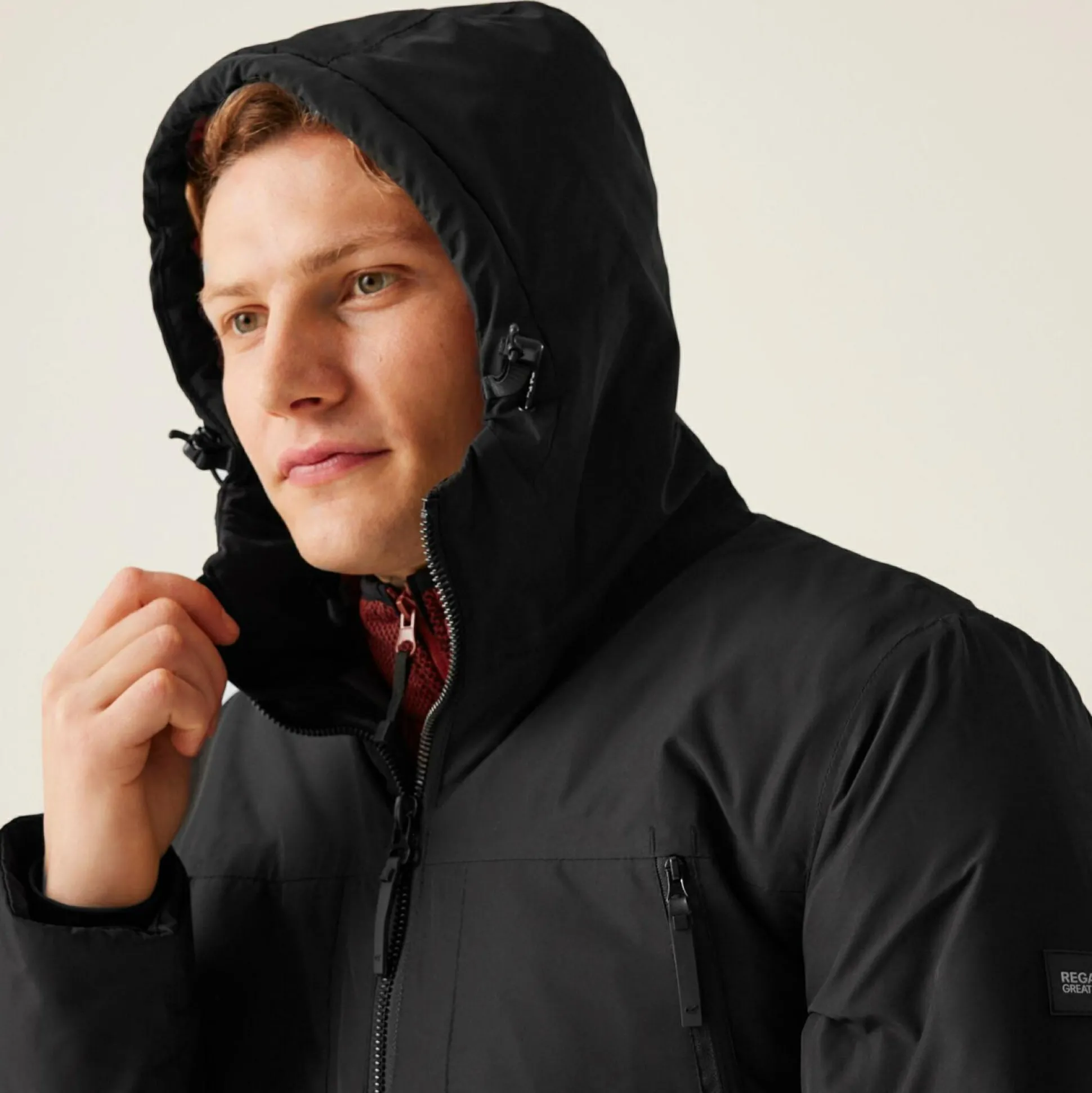 Men's Larrick Waterproof Insulated Jacket | Black Red Ochre