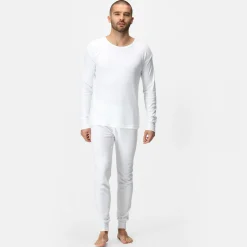 Men's Long Sleeve Thermal Vest | White
