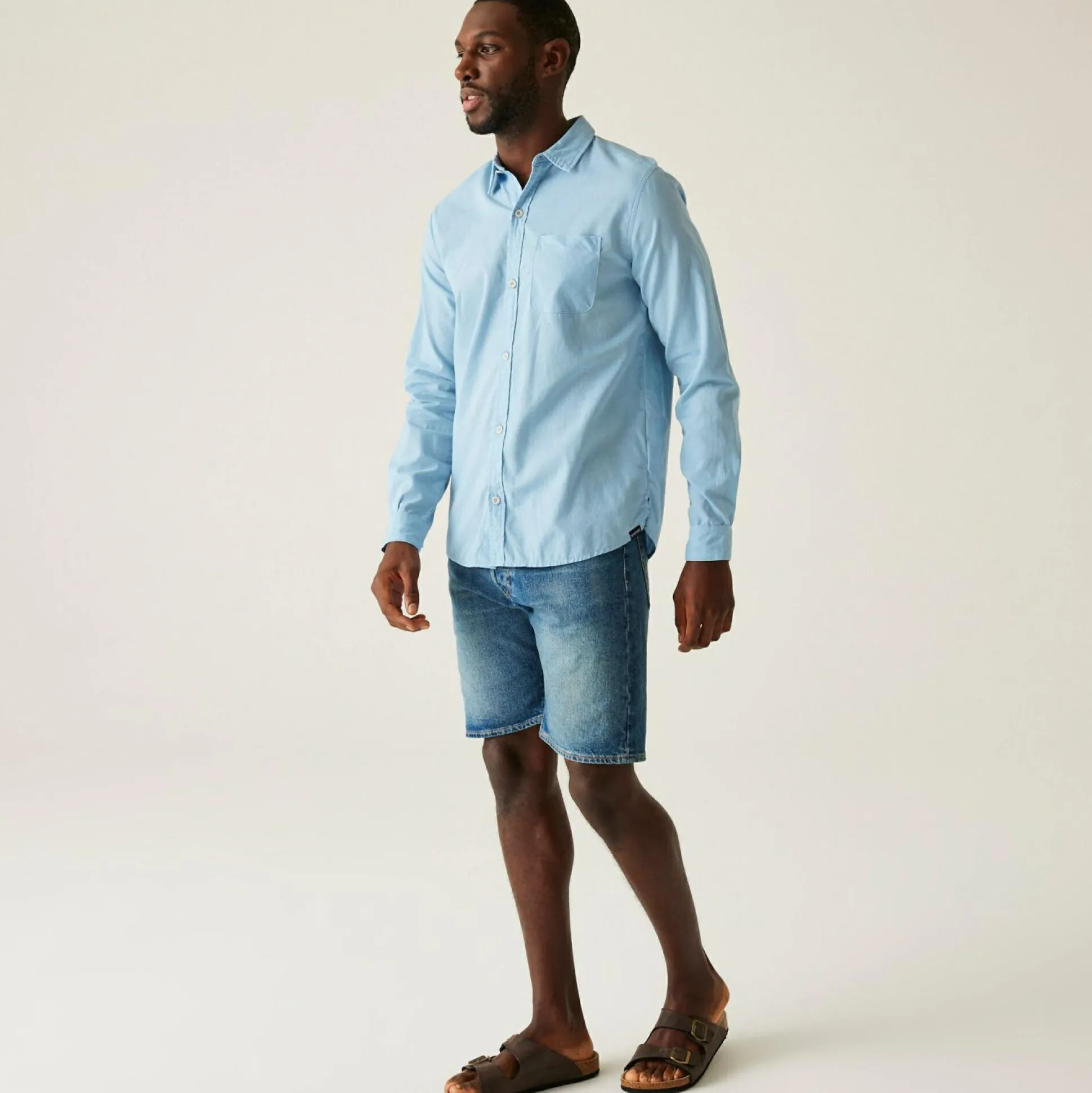 Men's Loran Long Sleeve Shirt | Chambray Blue