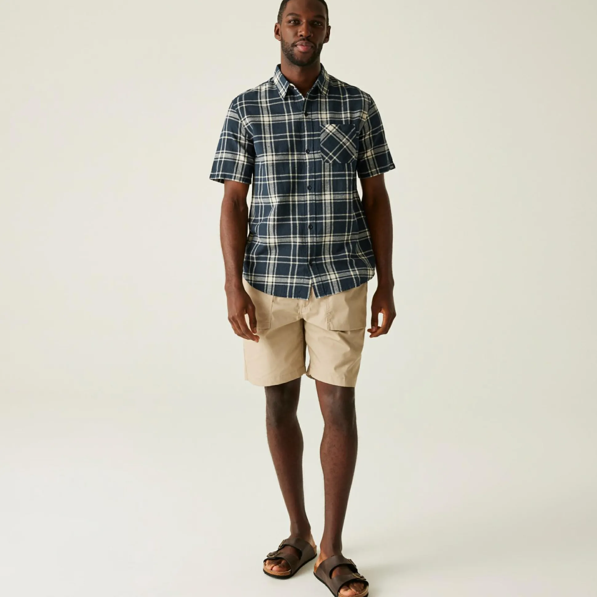 Men's Loran Short Sleeve Shirt | Navy Check