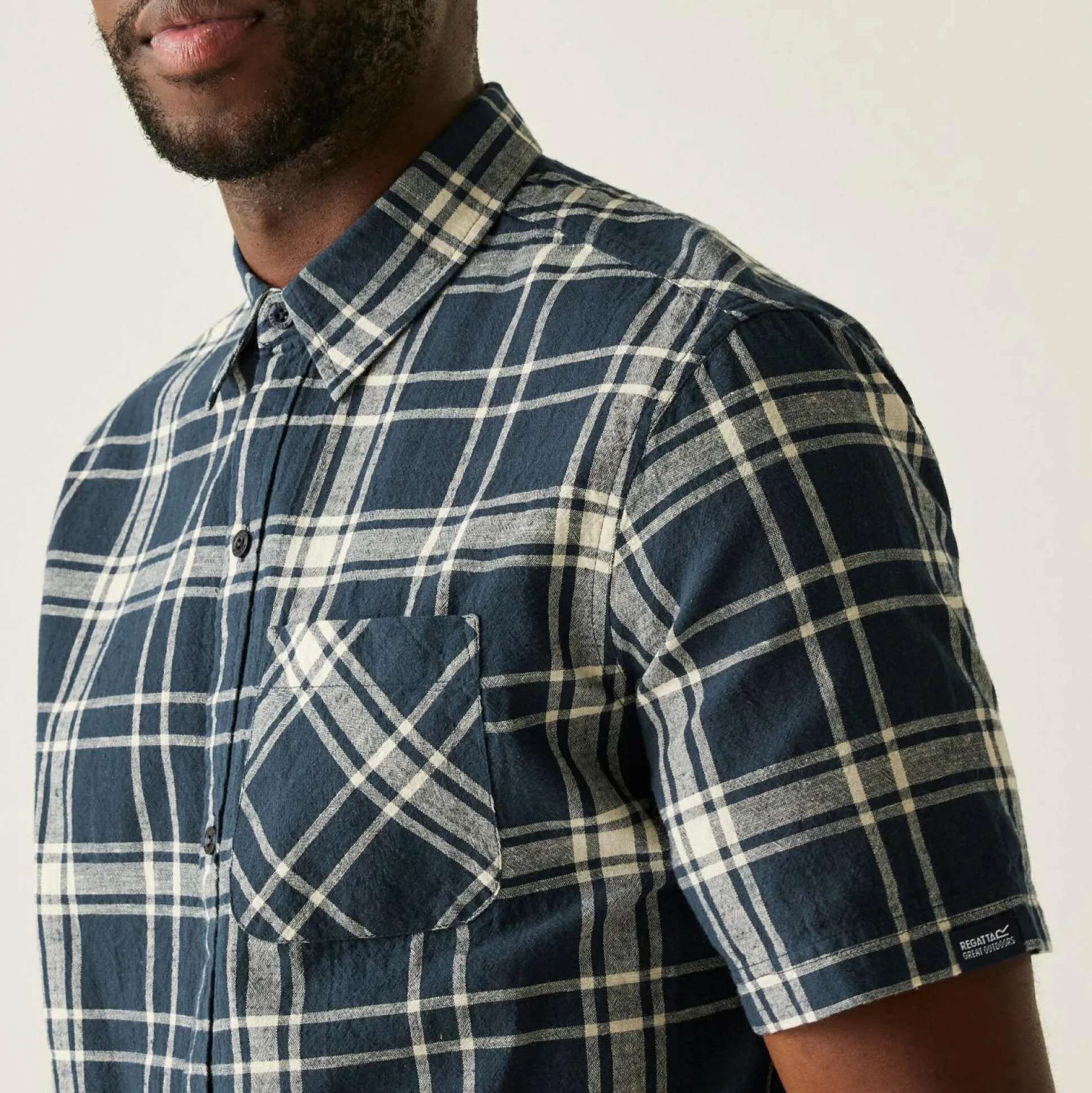 Men's Loran Short Sleeve Shirt | Navy Check