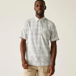 Men's Loran Short Sleeve Shirt | Silver Grey Check