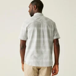 Men's Loran Short Sleeve Shirt | Silver Grey Check