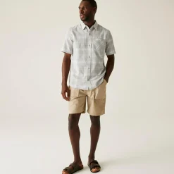 Men's Loran Short Sleeve Shirt | Silver Grey Check