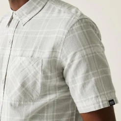 Men's Loran Short Sleeve Shirt | Silver Grey Check