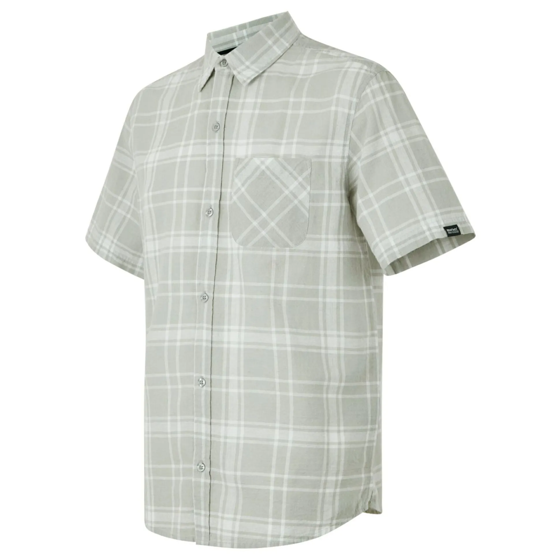 Men's Loran Short Sleeve Shirt | Silver Grey Check