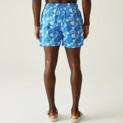 Men's Loras Swim Shorts | Elysium Blue Leaf Seersucker Co-Ord
