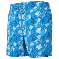 Men's Loras Swim Shorts | Elysium Blue Leaf Seersucker Co-Ord
